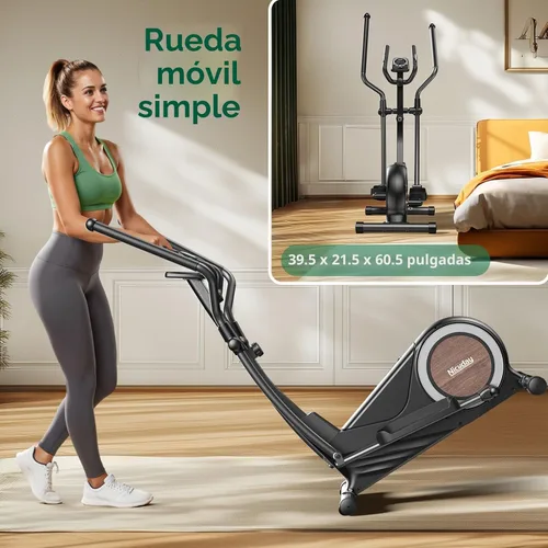 Miniatura 8 de Niceday Máquina elíptica de ejercicios, máquina elíptica para el hogar, entrenador elíptico magnético con zancada de 15.5 a 19 pulgadas, 16 niveles