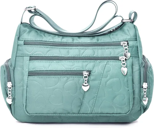 Bolsos cruzados para mujer, bolsos casuales y bolsos de hombro, bolsa de nailon ligera, impermeable, bolsa de mensajero antirrobo