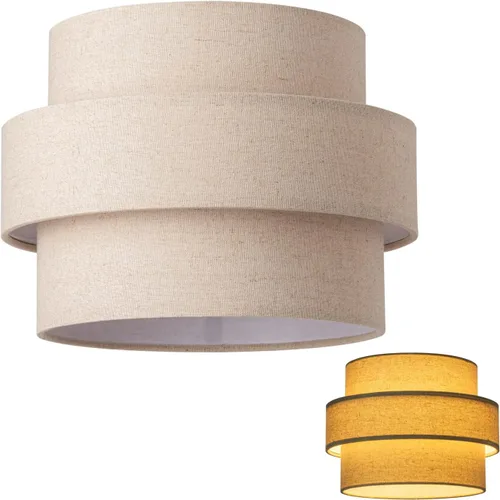 Pantalla de lámpara de tambor de 3 niveles para lámparas de pie de iluminación colgante, pantalla de repuesto, la pantalla de tela está hecha de