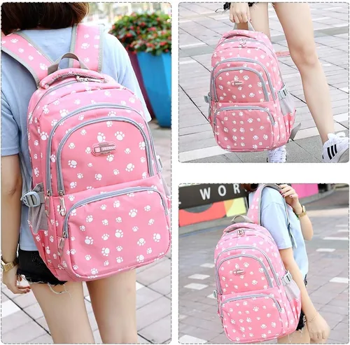 Miniatura 7 de goldwheat Mochila para niñas, bolsa de escuela intermedia, ligera, resistente al agua, Negro-a, Mochila escolar