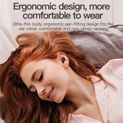 Miniatura 3 de Auriculares para dormir con control remoto, invisibles, pequeños, pequeños, ocultos, deportivos, diseño portátil, video, desplazamiento, página Negro