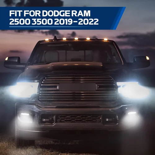 Miniatura 2 de Luz antiniebla LED compatible con Dodge Ram 2500 3500 2019 2020 2021 2022, montaje de luces antiniebla de parachoques delantero con soporte