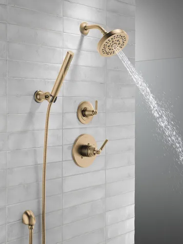 Miniatura 6 de Delta Faucet Saylor Gold - Kit de moldura desviadora de mango de ducha de 3 ajustes, kit de ajuste de válvula de desviador, kit de desviador