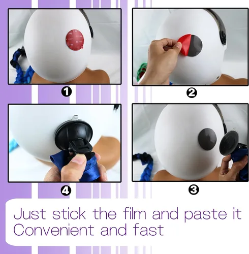 Miniatura 7 de Trenzas para casco de motocicleta, con ventosa desmontable, moño, para bicicleta, cola de caballo, cola de caballo, 1 unidad (casco no incluido)