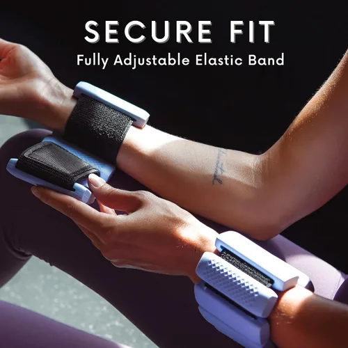 Miniatura 3 de Polyfit - Par de pesas para muñeca y tobillo - Pesas ajustables para tobillo para mujeres y hombres - Pulsera portátil para ejercicio, yoga, Gris