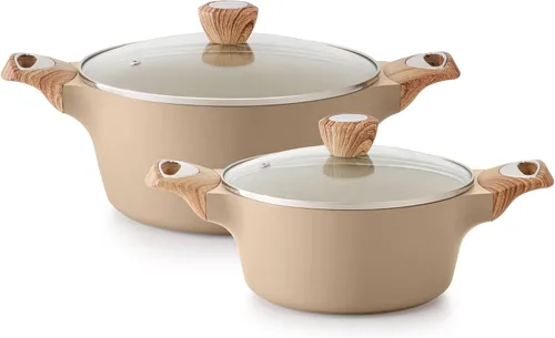 Miniatura 16 de SENSARTE Olla de Cocina de Cerámica Antiadherente con Tapa, Olla de Sopa de 2.6/4.5/6.6/8.5 QT, Olla para Guisos y Pasta Saludable, Olla Grande