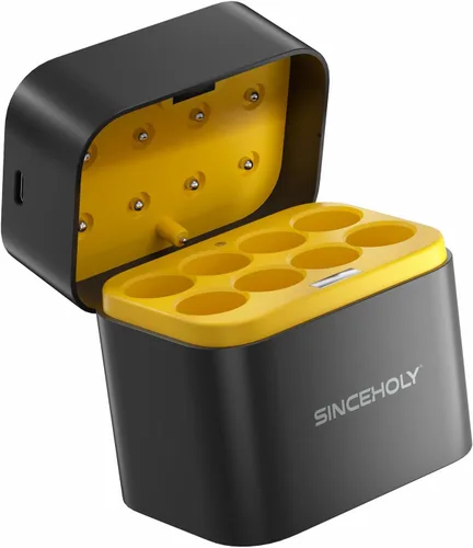 Miniatura 11 de SINCEHOLY Paquete de 8 baterías recargables AA de litio con cargador rápido, baterías dobles de 1.5 V 3000 mWh, más de 1600 tiempos de ciclo