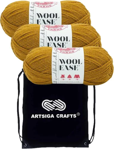 Miniatura 14 de Lion Brand Wool Ease Canyon Sunset 620-003 (3-Skeins - Mismo Lote de Tinta) Estambre Medio #4 Acrílico, Hilo de Lana para Crochet y Tejido con Bolsa