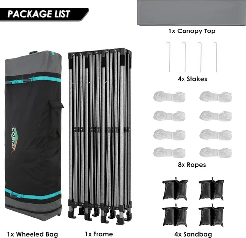 Miniatura 220 de COBIZI Tienda de campaña desplegable de 6.6 x 6.6 pies, toldo resistente, fácil de instalar, impermeable, para exteriores, fiestas, playa, jardín