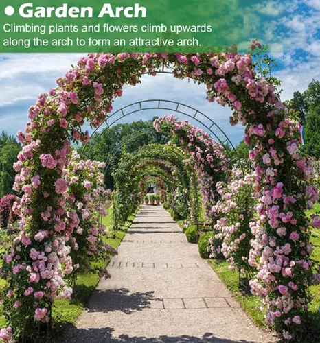 Miniatura 6 de Queension Arco de Jardín Extra Grande de 7.2 Pies de Ancho y 9.2 Pies de Alto, Arco de Boda para Ceremonia, Enrejado de Jardín al Aire Libre