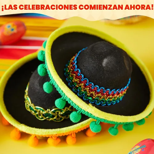 Miniatura 5 de JOYIN 6 diademas de tela y sombrero de paja del Cinco de Mayo, para disfraz de fiesta divertida, suministros de fiesta, accesorios de fotos
