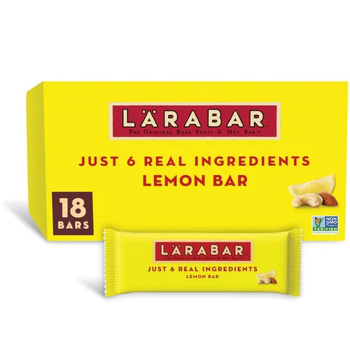Larabar - Barra de limón, barra vegana de frutas y nueces sin gluten, barras de 1.6 onzas, 18 unidades