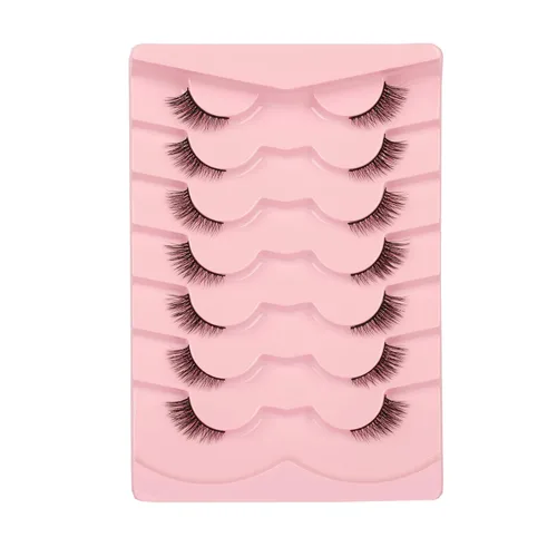 Miniatura 10 de Pestañas de ojo de gato, pestañas postizas de aspecto natural wispy, pestañas de banda transparente con aspecto de extensión de ojo de zorro