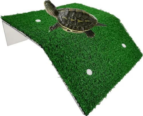 Miniatura 9 de alfyng Plataforma de descanso de tortuga, rampa de tortuga de simulación de césped, escalera de escalada de tortuga, terraza de descanso
