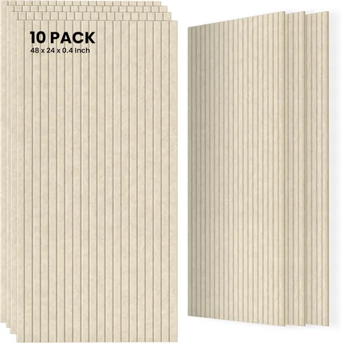 Paquete de 10 paneles acústicos grandes, paneles de espuma insonorizante de 48 x 24 x 0.4 pulgadas para paredes, paneles premium de amortiguación de