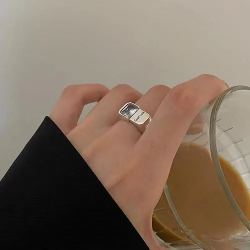 Miniatura 199 de Anillo de plata de ley 925, minimalista, ajustable, hecho a mano, para mujeres y niñas