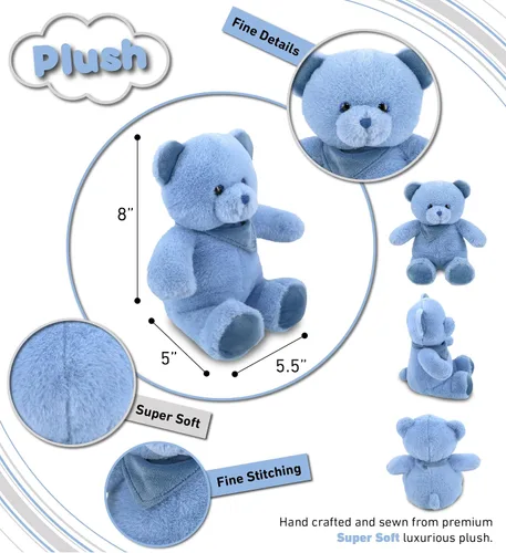 Miniatura 3 de DolliBu Oso de peluche – Suave oso azul bebé abrazable, adorable juguete de peluche de oso para jugar, lindo regalo de vida salvaje para niños
