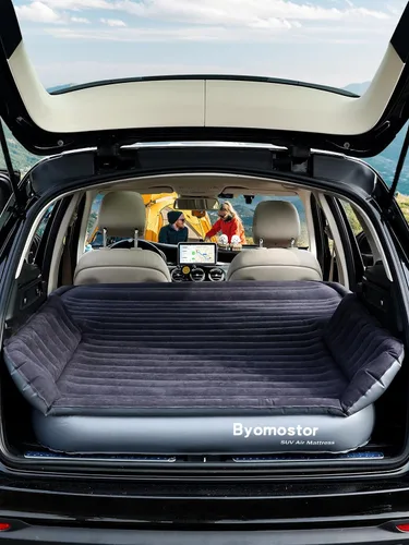 Colchón de aire SUV con bomba incorporada inalámbrica extraíble 3 en 1 y alas de colchón | Colchón de coche de 7 pulgadas de altura para SUV