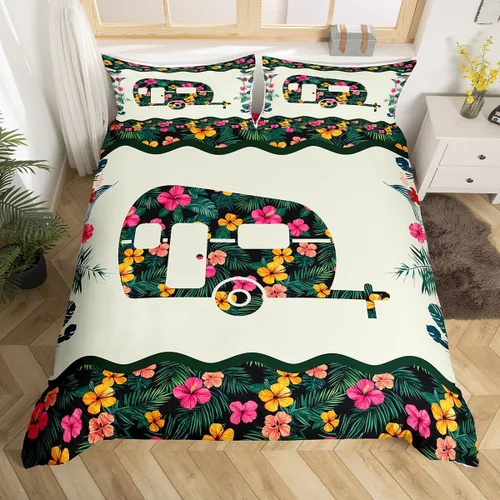 Miniatura 35 de Juego de funda de edredón con reglas de campamento, tamaño Queen para niños, funda de edredón rústica para campamento (sin edredón), funda de Multi
