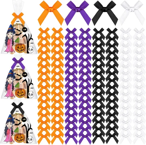 Syhood 300 piezas de arcos mini para Navidad y Halloween, pequeños arcos de cinta, moños para costura manual, apliques, manualidades, decoración
