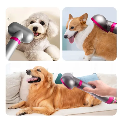 Miniatura 7 de Secador de pelo para perros, secador de pelo y cepillo 2 en 1, secadora de aseo para mascotas de 300 W, circulación de 360 grados fuera del viento