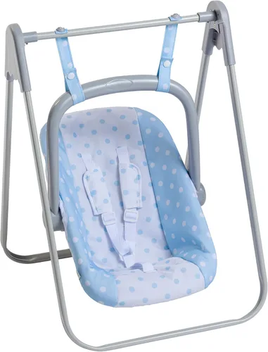 JC Toys - Para mantener el tiempo de juego | Columpio 2 en 1 para muñeca bebé y portador portátil | para muñecas de hasta 18" | Edades 3+ | Azul