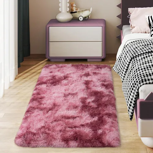 Miniatura 91 de Alfombras suaves para pasillos de dormitorio, nuevas, con parte inferior antideslizante mejorada, de 2 x 3, alfombra esponjosa y peluda verde