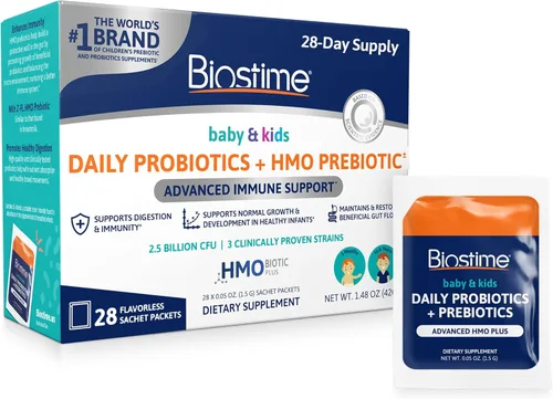 Biostime Probiótico para bebés para niños con HMO y fibra prebiótica | Apoyo inmunológico | Alivio del estreñimiento y probióticos de apoyo a la