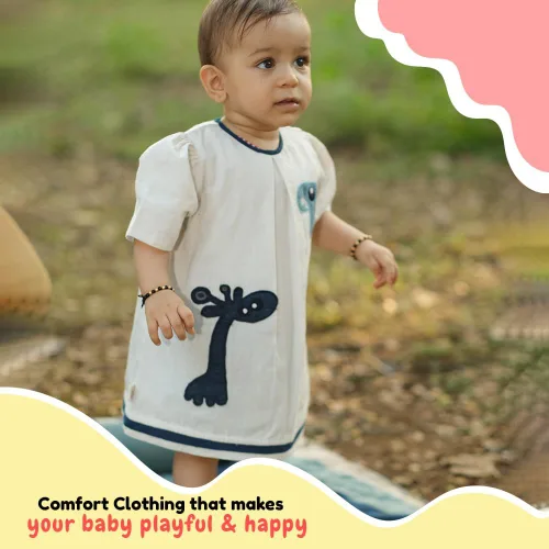 Miniatura 4 de MHYSA Ropa de bebé niña, 100% algodón Khadi bordado ropa, vestido de algodón estampado de bloque a mano, ropa para bebés y niños pequeños