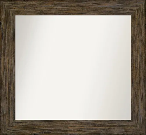 Miniatura 93 de Amanti Art Espejo personalizado, espejo de baño marrón Fencepost, espejo de pared o espejo de tocador de baño sobre el fregadero (27 x 27 pulgadas)