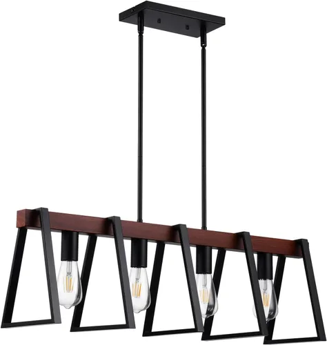 Miniatura 22 de VEVOR Candelabro de 6 Luces, Candelabro de Metal Estilo Granja, Altura Ajustable, Lámpara Colgante de Comedor para Techos, Candelabro Moderno