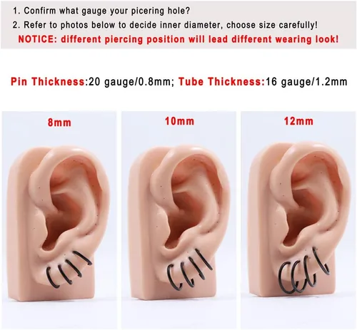 Miniatura 23 de FANSING Aretes de aro para mujer, aretes de aro de cartílago de moda, aretes de acero quirúrgico para hombre