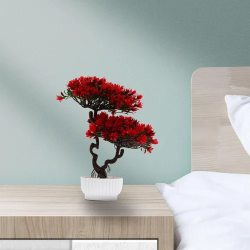 Miniatura 9 de Hemoton Árbol bonsái de pino simulado de 10.6 pulgadas artificial en maceta para decoración de escritorio de oficina en casa, árbol bonsái sintético