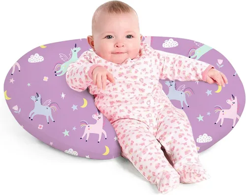 Miniatura 10 de Little Grape Land - Almohada de lactancia mejorada, lactancia materna y biberón durante 0 a 16 meses, funda suave lavable a máquina con relleno