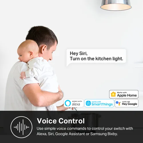 Miniatura 4 de Kasa Apple HomeKit - Interruptor de luz inteligente KS200, un solo polo, requiere cable neutro, interruptor de luz Wi-Fi de 2.4 GHz, funciona