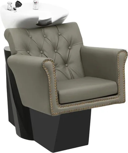 Miniatura 11 de Buy-Rite Chelsea - Unidad de lavado a contracorriente de champú, silla copetuda, cojín extraíble, cuenco de porcelana inclinable, grifo de una sola