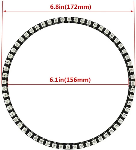 Miniatura 2 de 60 LEDs WS2812B 5050 RGB LED Anillo Lámpara Luz Direccionable Individual Full Dream Color DC5V con Mini Controlador