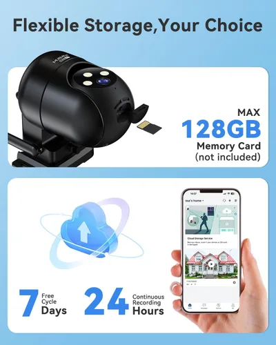 Miniatura 7 de MUBVIEW Cámaras de seguridad negras de 360° inalámbricas para exteriores, cámara exterior con cable 24/7 para seguridad del hogar, seguimiento