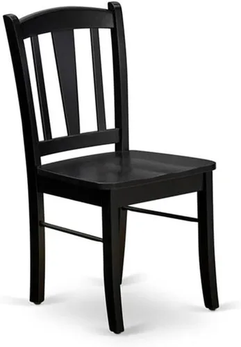 Miniatura 6 de East West Furniture SHDL3-BLK-W Juego de mesa de comedor de 3 piezas para espacios pequeños contiene una mesa de cocina redonda con pedestal y 2