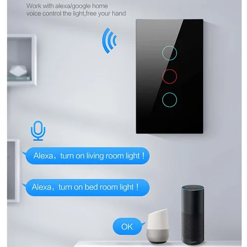 Miniatura 7 de Interruptor de luz táctil de pared inteligente WiFi de 2.4 GHz