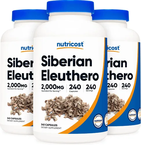 Miniatura 8 de Nutricost Eleuthero siberiano 500 mg, 240 cápsulas (2 botellas) - Eleutherococcus Senticosus - Sin gluten y sin OMG