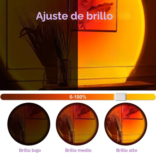 Miniatura 6 de Lámpara de proyección de puesta de sol con APP y control por botón, luz de proyección multicolor cambiante, lámpara de luz solar para dormitorio