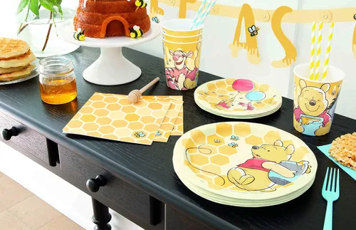 Miniatura 6 de Winnie The Pooh - Paquete de vajilla para fiestas, servilletas de almuerzo, platos de postre, cubierta de mesa ideal para fiestas temáticas
