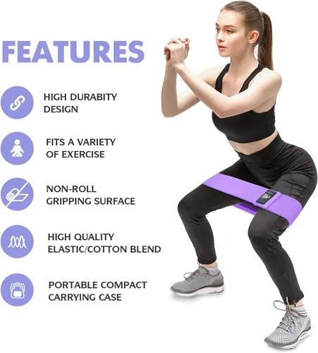 Miniatura 2 de CFX Resistance Bands Set, Exercise Bands with Non-Slip Design for HIPS & Glutes, 3 Levels Workout Bands for Women and Men, Booty Bands for Home