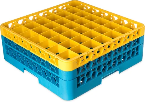Miniatura 105 de Carlisle FoodService Products RG9-214 OptiClean Estante de vidrio con 9 compartimentos con 2 extensores, 7.12 pulgadas, polipropileno, azul