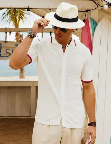Miniatura 2 de PJ PAUL JONES Polo de punto para hombre, transpirable, con botones, para golf