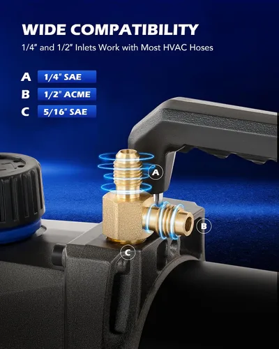 Miniatura 6 de Orion Motor Tech Bomba de vacío HVAC inalámbrica de iones de litio, bomba de vacío de 3 cfm, bomba de vacío de CA automotriz alimentada por batería
