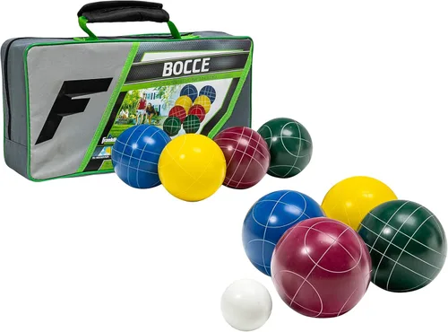 Franklin Sports Juegos de bochas – Juegos de bolas de bochas para patio trasero + playa – (8) pelotas al aire libre + (1) Pallino – Juegos de bochas