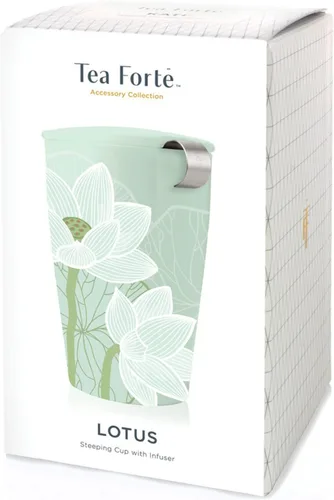 Miniatura 3 de Tea Forté KATI taza de cerámica con infusor de té y tapa. Infusor de té en hebras, diseño de flor de loto Lotus Blossom
