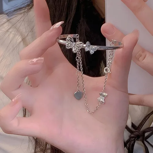 Miniatura 6 de Pulsera de mariposa abierta para mujer color plateado acero inoxidable plateado talla única